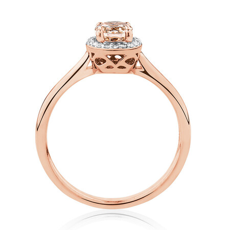 Ring with Morganite & Diamonds in 10kt Rose Gold Ring with Morganite & Diamonds in 10kt Rose Gold