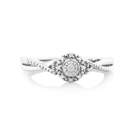Promise Ring with Diamonds in Sterling Silver Promise Ring with Diamonds in Sterling Silver