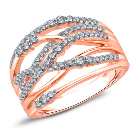 Ring with 0.50 Carat TW of Diamonds in 10ct Rose Gold Ring with 0.50 Carat TW of Diamonds in 10ct Rose Gold