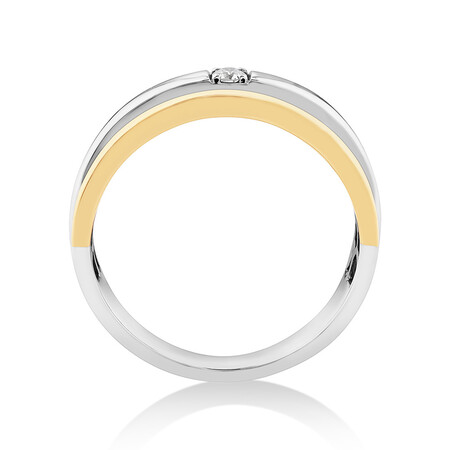 Tritone Duo Ring with Diamond in 10kt White, Yellow & Rose Gold Tritone Duo Ring with Diamond in 10kt White, Yellow & Rose Gold