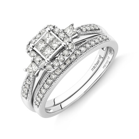 Bridal Set with 1/2 Carat TW of Diamonds in 10kt White Gold Bridal Set with 1/2 Carat TW of Diamonds in 10kt White Gold