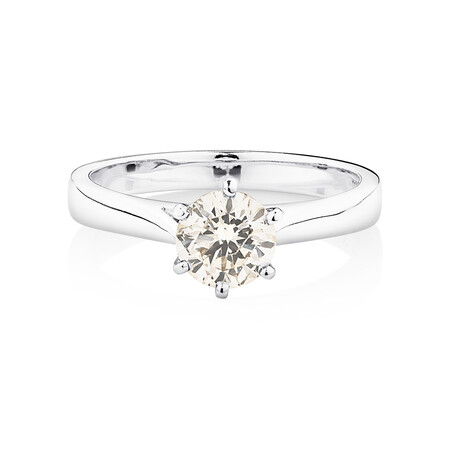 Solitaire Engagement Ring with 1 Carat Diamond in 14kt White Gold Solitaire Engagement Ring with 1 Carat Diamond in 14kt White Gold