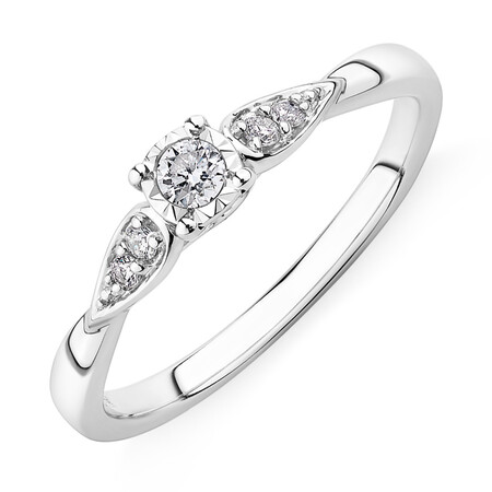 Bridal Set With 0.22 Carat TW of Diamonds In 10kt White Gold Bridal Set With 0.22 Carat TW of Diamonds In 10kt White Gold