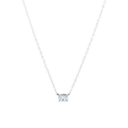 45cm (18”) Cubic Zirconia Necklace in Sterling Silver
