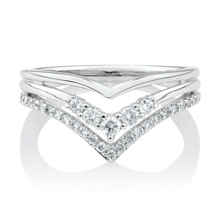 Chevron Ring with 0.34 Carat TW of Diamonds in 10kt White Gold Chevron Ring with 0.34 Carat TW of Diamonds in 10kt White Gold