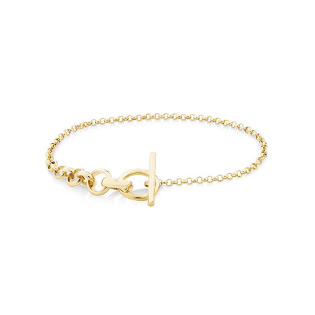 19cm (7.5”) Hollow Graduated Belcher Toggle Bar Bracelet in 10kt Yellow Gold 19cm (7.5”) Hollow Graduated Belcher Toggle Bar Bracelet in 10kt Yellow Gold