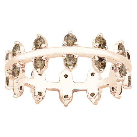 Zipper Ring with 0.82 Carat TW of Champagne Diamonds in 10ct Rose Gold Zipper Ring with 0.82 Carat TW of Champagne Diamonds in 10ct Rose Gold