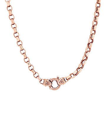 45cm (18") Diamond Set Solid Belcher Chain in 10kt Rose Gold 45cm (18") Diamond Set Solid Belcher Chain in 10kt Rose Gold