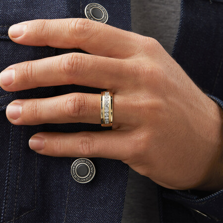 Men's Ring with 1/2 Carat TW of Diamonds in 10ct Yellow Gold Men's Ring with 1/2 Carat TW of Diamonds in 10ct Yellow Gold