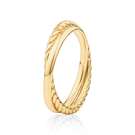 Rope & Polished Double Ring in 10kt Yellow Gold Rope & Polished Double Ring in 10kt Yellow Gold