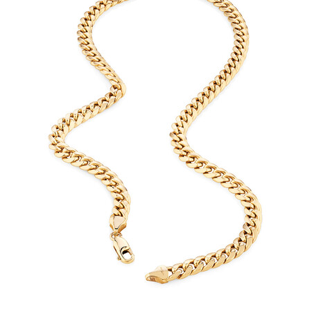 45cm (18”) 6.7mm Width Hollow Miami Curb Chain in 10kt Yellow Gold 45cm (18”) 6.7mm Width Hollow Miami Curb Chain in 10kt Yellow Gold