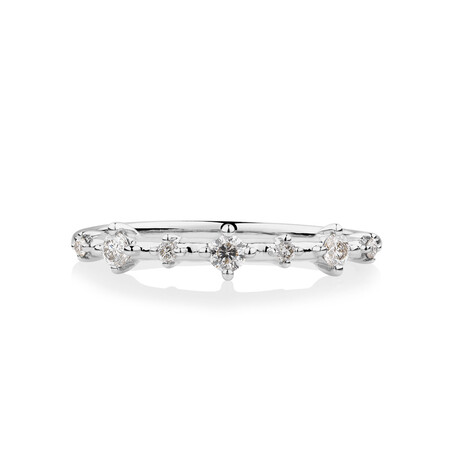 Stacker Ring with 0.20 Carat TW of Diamonds in 10ct White Gold Stacker Ring with 0.20 Carat TW of Diamonds in 10ct White Gold