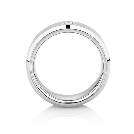 Men's Ring with a Diamond in Grey Sapphire Tungsten Men's Ring with a Diamond in Grey Sapphire Tungsten