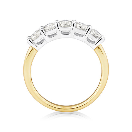 Evermore 5 Stone Wedding Band with 1 Carat TW of Diamonds in 14kt Yellow/White Gold Evermore 5 Stone Wedding Band with 1 Carat TW of Diamonds in 14kt Yellow/White Gold