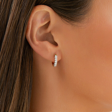 Hoop Earrings with 0.5 Carat TW of Diamonds in 14kt Yellow & White Gold Hoop Earrings with 0.5 Carat TW of Diamonds in 14kt Yellow & White Gold