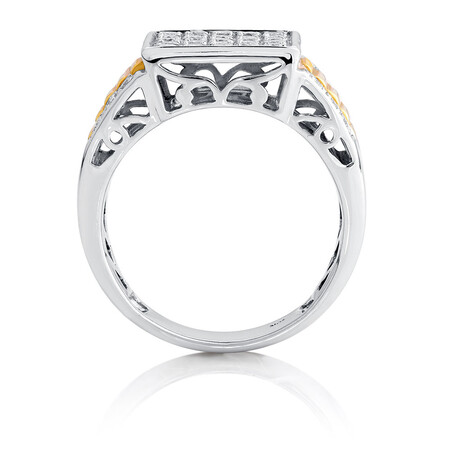 Men's Ring with 1 Carat TW of Diamonds in 10ct Yellow & White Gold Men's Ring with 1 Carat TW of Diamonds in 10ct Yellow & White Gold