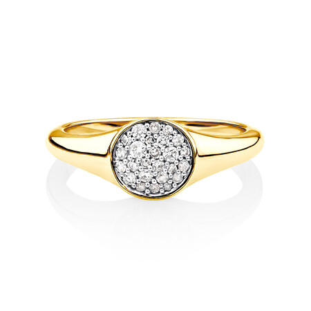 Pave Circle Ring with 0.19 Carat TW of Diamonds in 10ct Yellow Gold Pave Circle Ring with 0.19 Carat TW of Diamonds in 10ct Yellow Gold