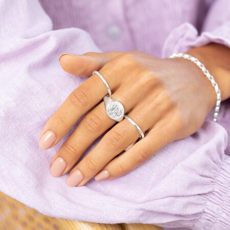 Hammered Finish Ring in Sterling Silver Hammered Finish Ring in Sterling Silver