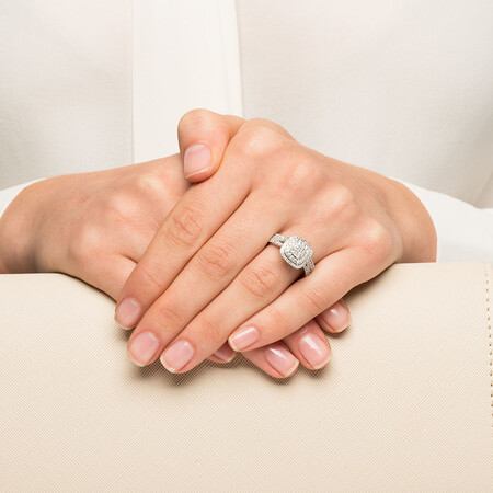 Bridal Set with 1 Carat TW of Diamonds in 14ct White Gold Bridal Set with 1 Carat TW of Diamonds in 14ct White Gold