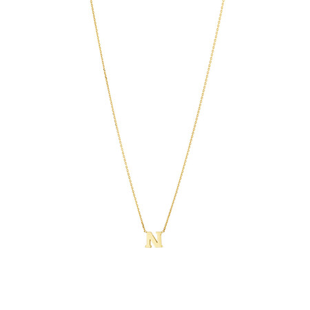 "N" Initial Necklace in 10ct Yellow Gold "N" Initial Necklace in 10ct Yellow Gold