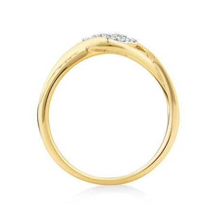 Twist Cluster Ring with Diamonds in 10kt Yellow Gold Twist Cluster Ring with Diamonds in 10kt Yellow Gold
