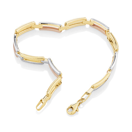 Bracelet in 10ct Yellow, White & Rose Gold Bracelet in 10ct Yellow, White & Rose Gold