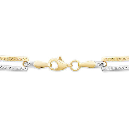 19cm (7.5") 5mm-5.5mm Width Bracelet in 10kt Yellow, White & Rose Gold 19cm (7.5") 5mm-5.5mm Width Bracelet in 10kt Yellow, White & Rose Gold