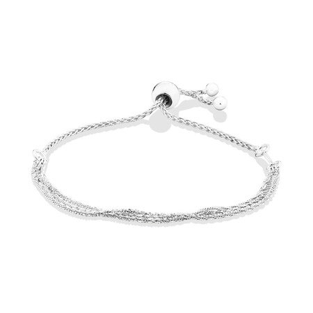 23cm (9.5") Triple Strand Twist Bolo Bracelet in Sterling Silver 23cm (9.5") Triple Strand Twist Bolo Bracelet in Sterling Silver