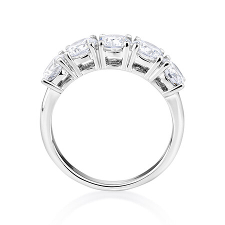 5 Stone Set Ring with Cubic Zirconia in Sterling Silver 5 Stone Set Ring with Cubic Zirconia in Sterling Silver