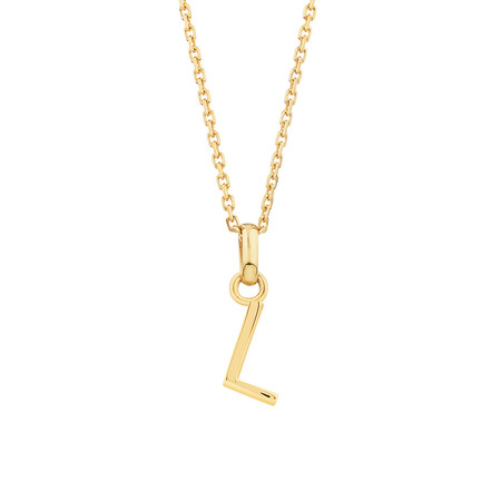 L Initial Pendant in 10kt Yellow Gold