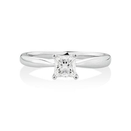Certified Solitaire Engagement Ring with a 0.50 Carat TW of Diamond in 18ct White Gold Certified Solitaire Engagement Ring with a 0.50 Carat TW of Diamond in 18ct White Gold