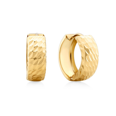 14mm Huggie Earrings in 10kt Yellow Gold 14mm Huggie Earrings in 10kt Yellow Gold
