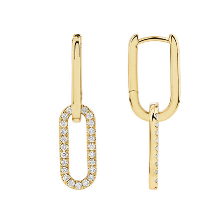 Paperclip Drop Earrings with 0.34 Carat TW of Diamonds in 10kt Yellow Gold Paperclip Drop Earrings with 0.34 Carat TW of Diamonds in 10kt Yellow Gold