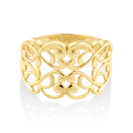Filigree Ring In 10ct Yellow Gold Filigree Ring In 10ct Yellow Gold