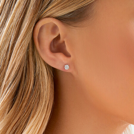 Stud Earrings with 0.70 Carat TW of Diamonds in 14ct White Gold Stud Earrings with 0.70 Carat TW of Diamonds in 14ct White Gold