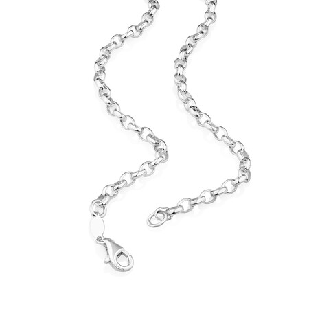 70cm (28") 3mm-3.5mm Width Oval Belcher Chain in Sterling Silver 70cm (28") 3mm-3.5mm Width Oval Belcher Chain in Sterling Silver
