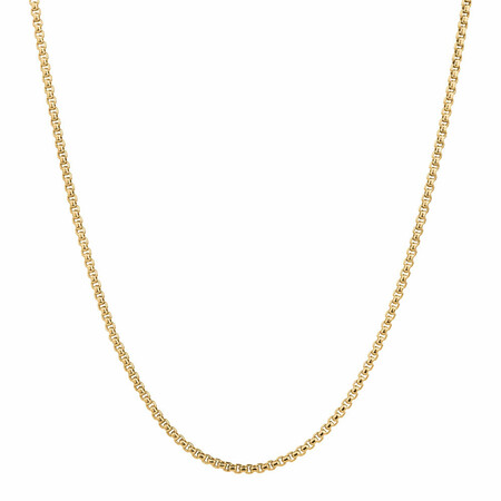 45cm (18") Hollow Round Box Chain in 14kt Yellow Gold