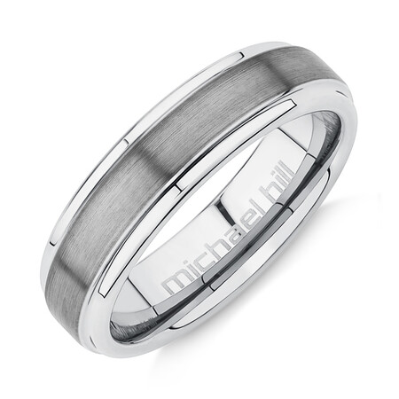 Men's Ring in Grey Sapphire Tungsten Men's Ring in Grey Sapphire Tungsten