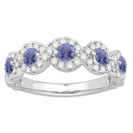 Ring with Tanzanite & 0.46 Carat TW of Diamonds in 14ct White Gold Ring with Tanzanite & 0.46 Carat TW of Diamonds in 14ct White Gold