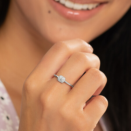 Evermore Promise Ring with 0.15 Carat TW of Diamonds in 10kt White Gold Evermore Promise Ring with 0.15 Carat TW of Diamonds in 10kt White Gold