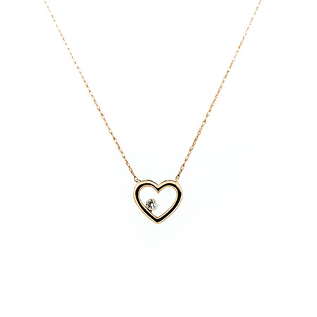Heart Pendant with Diamonds in 10ct Rose Gold