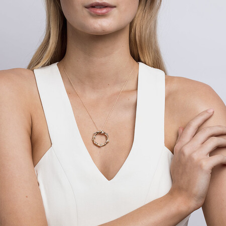 Medium Willow Pendant with Diamonds in 10kt Yellow Gold Medium Willow Pendant with Diamonds in 10kt Yellow Gold