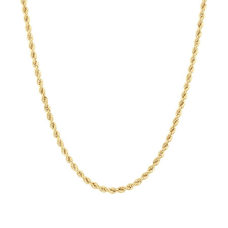 45cm (18") 4.5mm Rope Chain in 10kt Yellow Gold