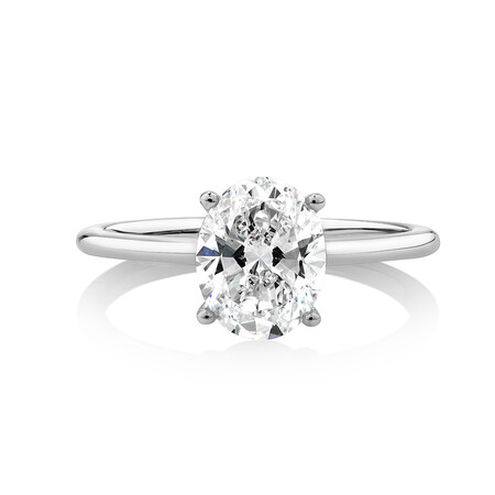 2 Carat Oval Laboratory-Created Diamond Ring in14ct White Gold 2 Carat Oval Laboratory-Created Diamond Ring in14ct White Gold