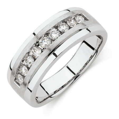 Men's Ring with 1/2 Carat TW of Diamonds in 10kt White Gold Men's Ring with 1/2 Carat TW of Diamonds in 10kt White Gold