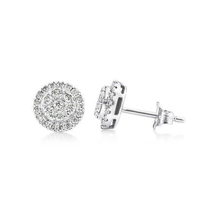 Cluster Earrings with 0.50 Carat TW of Diamonds in 10kt White Gold Cluster Earrings with 0.50 Carat TW of Diamonds in 10kt White Gold
