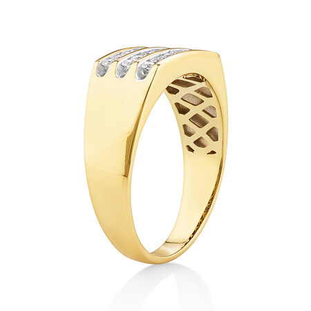 Men's Channel Set Ring in 10kt Yellow Gold With 1/2 Carat TW of Diamonds Men's Channel Set Ring in 10kt Yellow Gold With 1/2 Carat TW of Diamonds