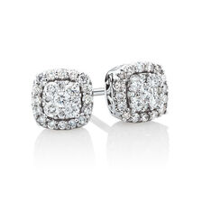 Stud Earrings with 1/3 Carat TW of Diamonds in 10ct White Gold
