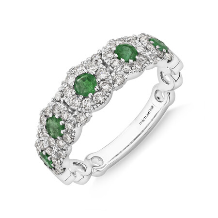 Bubble Ring with Emerald & 0.50 Carat TW of Diamonds in 14kt White Gold Bubble Ring with Emerald & 0.50 Carat TW of Diamonds in 14kt White Gold