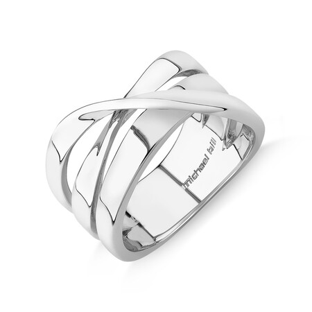 Sculpture Ribbon Crossover Ring in Sterling Silver Sculpture Ribbon Crossover Ring in Sterling Silver